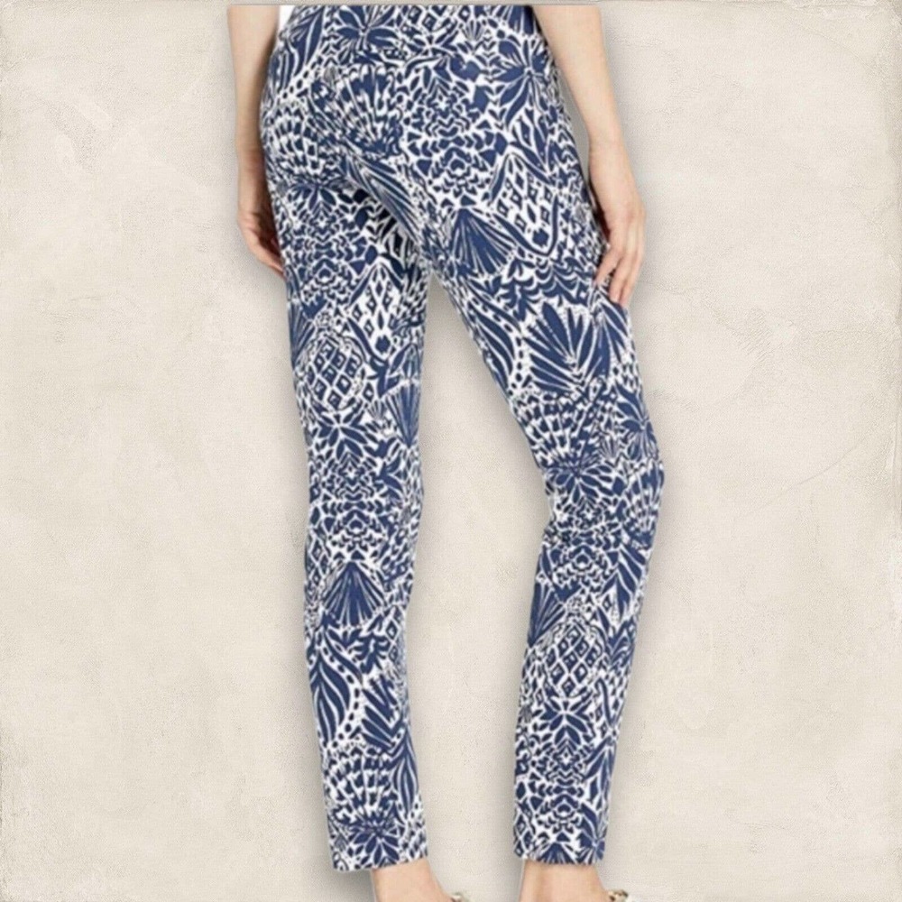 Nwt Lilly Pulitzer Kelly Knit Skinny Ankle Pants Navy Size 4 - Picture 2 of 7
